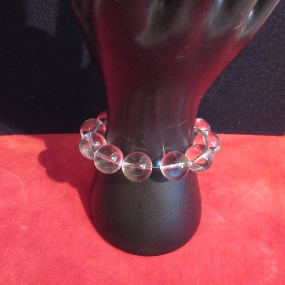 Clear Quartz Crystal Bracelet, Chunky, restrung, Vintage - Picture 5 of 10